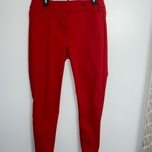 Ann Taylor LOFT red skinny ankle pants curvy fit 6